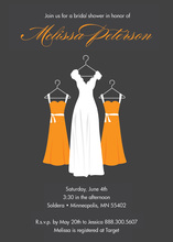 Sassy Orange Waiting Dress Charcoal Bridal Invitations
