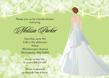 Green Waiting Bride Bridal Shower Invitations