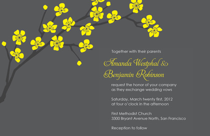 Classic Yellow Blossom RSVP Cards