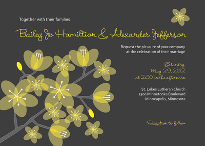 Modern Yellow Poisies RSVP Cards