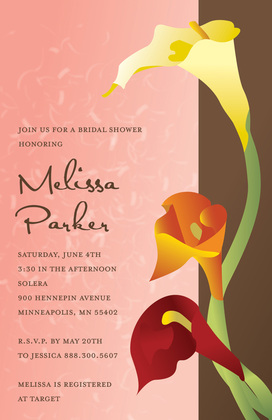 Gradient Sunset Lilies Orange Garden Party Invitations