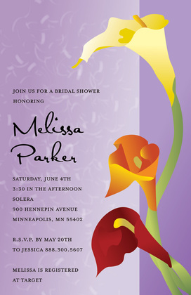 Gradient Sunset Lilies Spring Garden Party Invites