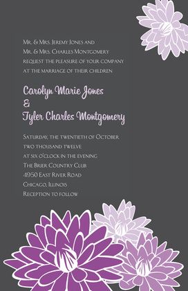 Spring Peach Blooms On White Wedding Invitations