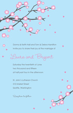 Modern Pink Blossoms Wedding Invitations