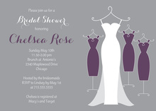 Purple Bridal Gown Wedding Dresses Invitations