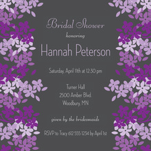 Bright Blooms Lavender-Charcoal Square Wedding Invites