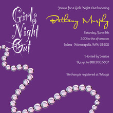 Fun Pearls Feminine Purple Bridal Shower Invitations