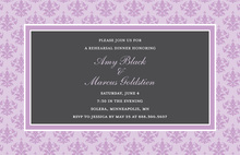 Trendy Ornate Damask Purple Wedding Shower Invitation