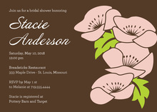 Lovely Pink Lilies Chocolate Brown Wedding Invitations