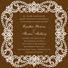 Antique Elegant Frame Brown Wedding Invitations