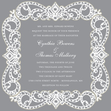 Black Flourish Formal Monogram Wedding Invitations