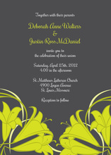 Yellow Daisies Charcoal Square Wedding Invitations