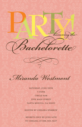 Bachelorette Party Yellow Pattern Invitations