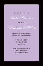 Formal Black Border Simple Lavender Invitations
