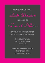 Pink Border Charcoal Invitation
