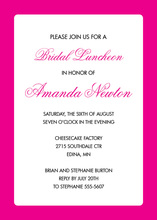 Pink Border Charcoal Invitations