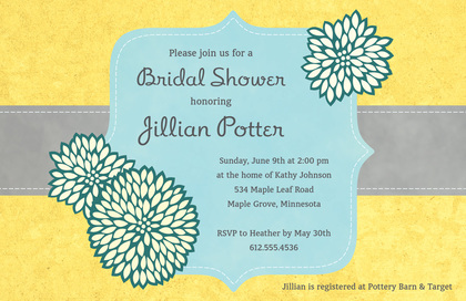 Elegant Frame Green Popular Wedding Shower Invites