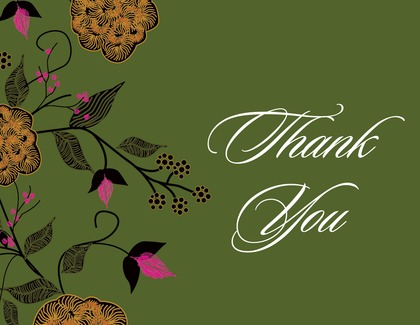 Vintage Floral Charcoal Thank You Cards