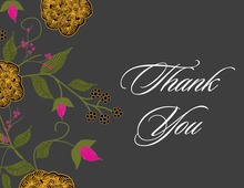 Vintage Floral Charcoal Thank You Cards