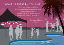 Sunset BBQ Pool Invitations