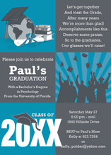 Three Square Graduation Olive Invitations