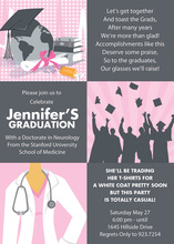 Squares Medical Graduation Pink Invitations