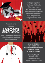 Squares Medical Graduation Red Invitations