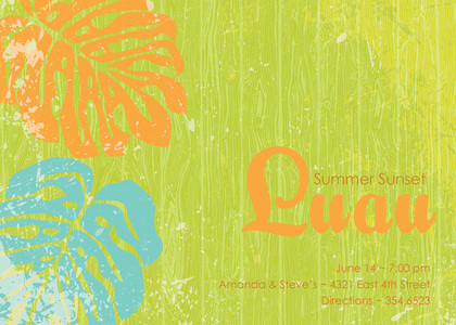 Beautiful Luau Palms Pink Invitations