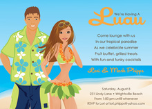 Hawaiian Luau Couple Invitations