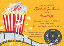 Ticket Cinema Movie Popcorn Invitations