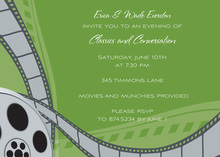 Stylish Film Reel Green Invitation