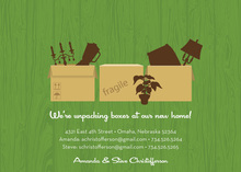 Boxes Everywhere Green Invitations