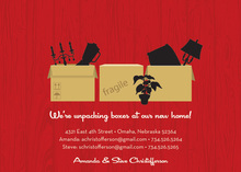 Boxes To Go Red Announcement Invitations