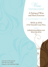 Watercolor Wine Mint Chevron Invitations