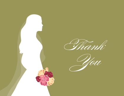 Walking Bride Red Thank You Cards