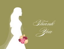 Walking Bride Green Thank You Cards
