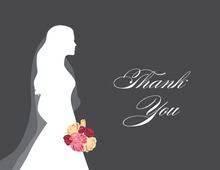 Walking Bride Charcoal Thank You Cards