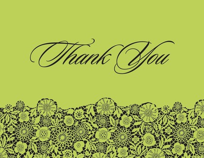 Black Floral In Purple Patterned Thank You Cards