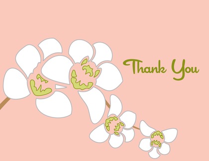 Clean Modern White Floral Thank You Cards