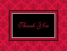 Oak Leaves Formal Red Thank You Cards