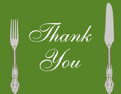 Cutlery Black Thank You Cards