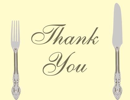 Cutlery Black Thank You Cards