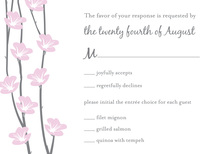 Floral String Grey RSVP Cards