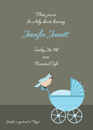 Blue Jay Baby Shower Girl Invitations