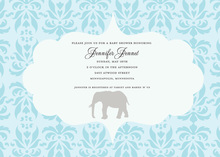 Blue Elephants Baby Shower Chevrons Invitation