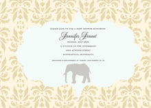 Yellow Elephants Baby Shower Polka Dots Invitation