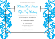 Blue Side Vintage Bridal Bouquet Shower Invitations