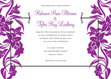 Lavender Side Bouquet Bridal Shower Invitations