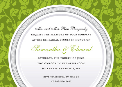 Green Rehearsal RSVP Cards