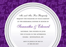 Traditional Cutlery In Purple Rehearsal Invitations